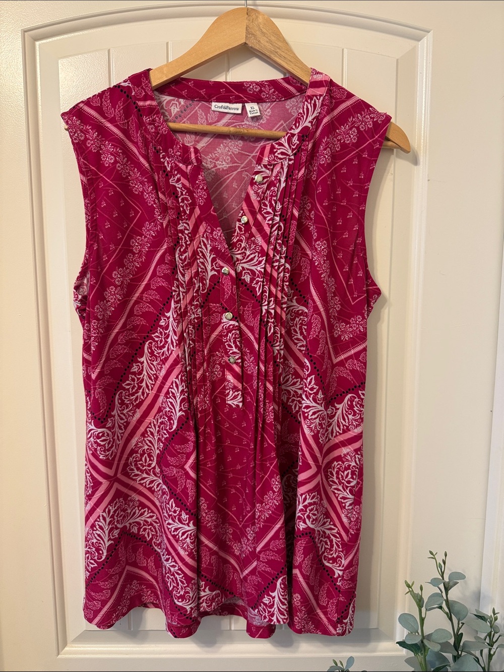 croft & barrow Magenta Bandana-Print Sleeveless Camisole